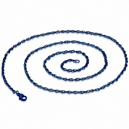 Chaîne à maillons elliptiques en acier inoxydable anodisé L-60cm | W-2mm