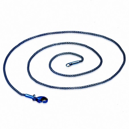 Chaîne à maillons fantaisie avec fermoir mousqueton en acier inoxydable anodisé L-45cm | W-1.4mm