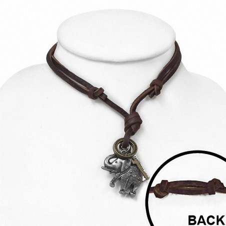 Alliage alliage croix anneau tag charm collier en cuir réglable