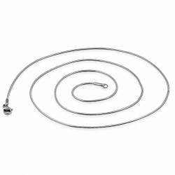 L-61cm | Chaîne à maillons en forme de serpent avec fermoir mousqueton en acier inoxydable W-0.8mm