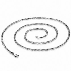 Chaîne à maillons cubains en acier inoxydable avec fermoir mousqueton L-60cm | W-3.5mm