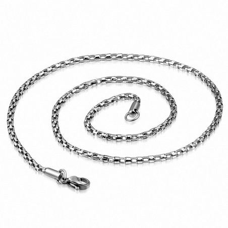 Chaîne à maillons ovales à mousqueton en acier inoxydable L-59cm | W-1.5mm en acier inoxydable