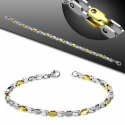 Bracelet chaîne à maillons fantaisie géométriques en acier inoxydable de 2 mm