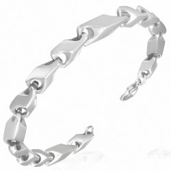 Bracelet à mailles en acier inoxydable de 8 mm coupées à prisme