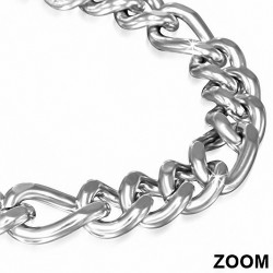 Bracelet maillons cubain 2 tailles à fermoir mousqueton en acier inoxydable de 9 mm en acier inoxydable