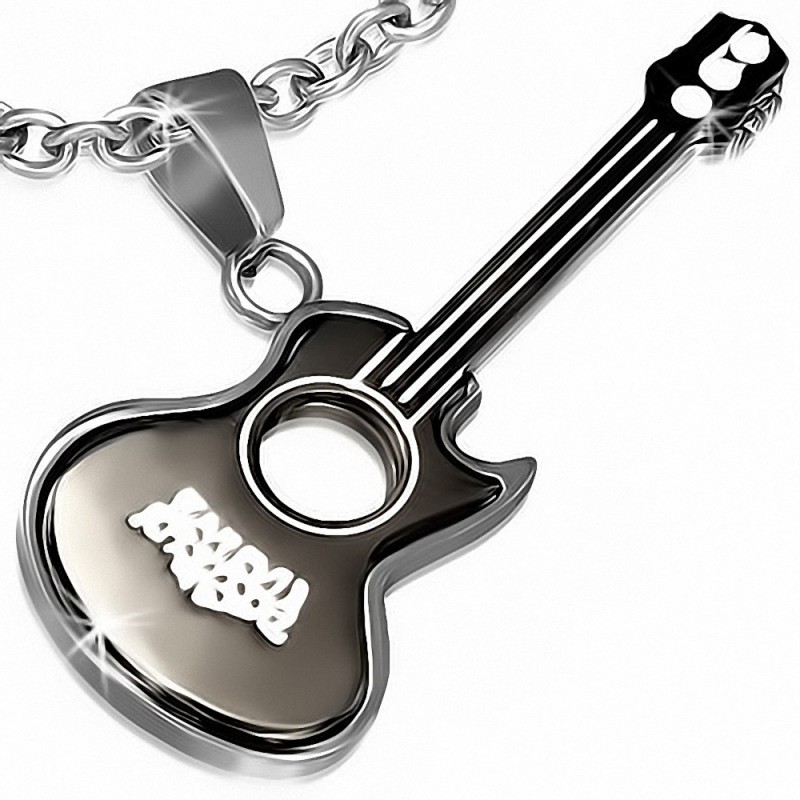 Pendentif en alliage instrument de musique guitare électrique 1 noire