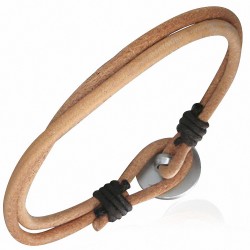Bracelet à bascule en cuir avec cordon de cuir