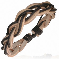 Bracelet réglable en cuir tressé en corde