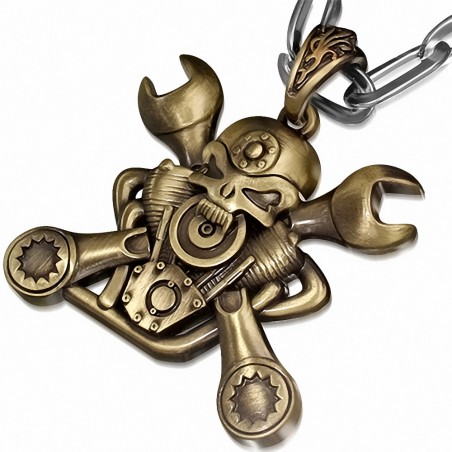 Croix de crâne Alliage charm chaîne de lien noir cordon cordon Biker Collier