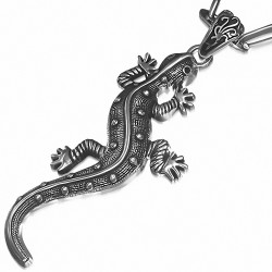 Alliage spirale chanceux lézard porte-bonheur chaîne collier noir cordon cordon