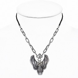 Alliage Fashion Star Eagle Wings Main Grenacharm Lien Chaîne Noir Cordon Collier