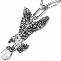 Chaîne de maillon charm avec maillons d'ailes en alliage fashion avec chaîne noire et collier de ...