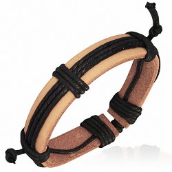 Bracelet ajustable en cuir avec cordon de corde