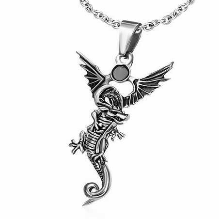 Pendentif motard signe du zodiaque chinois 2 ailes - Fire Dragon Wing