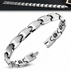 L-19cm L-10mm | Bracelet magnétique à maillons en carbure de tungstène