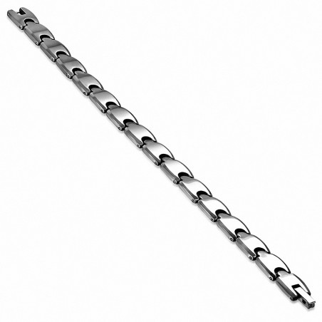 L-19cm L-10mm | Bracelet magnétique à maillons en carbure de tungstène