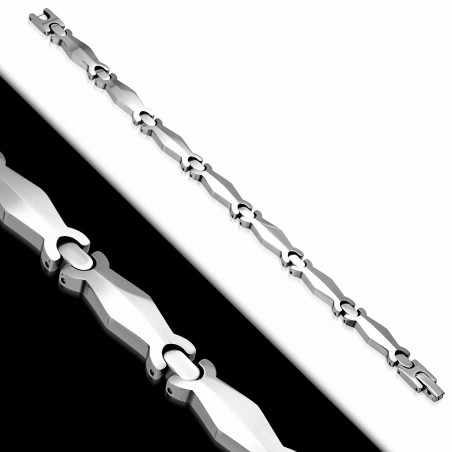 8mm | Bracelet magnétique en forme de diamant géométrique en carbure de tungstène