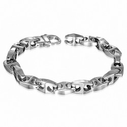 Bracelet magnétique de lien de panthère des hommes géométriques géométriques de carbure de tungstène de 8mm