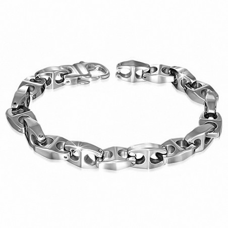 Bracelet magnétique de lien de panthère des hommes géométriques géométriques de carbure de tungstène de 8mm