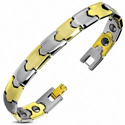 Bracelet magnétique avec lien de panthère  homme