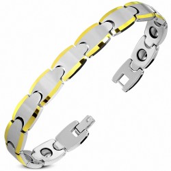 Bracelet magnétique en carbure de tungstène 2 tons de 10 mm de large  homme