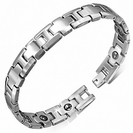 Bracelet magnétique en carbure de tungstène 10mm large en croix  hommes