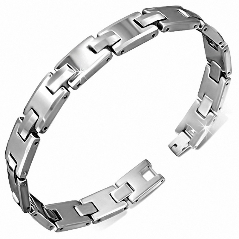 Bracelet magnétique avec maillons panthère  carbure de tungstène de 10mm de large