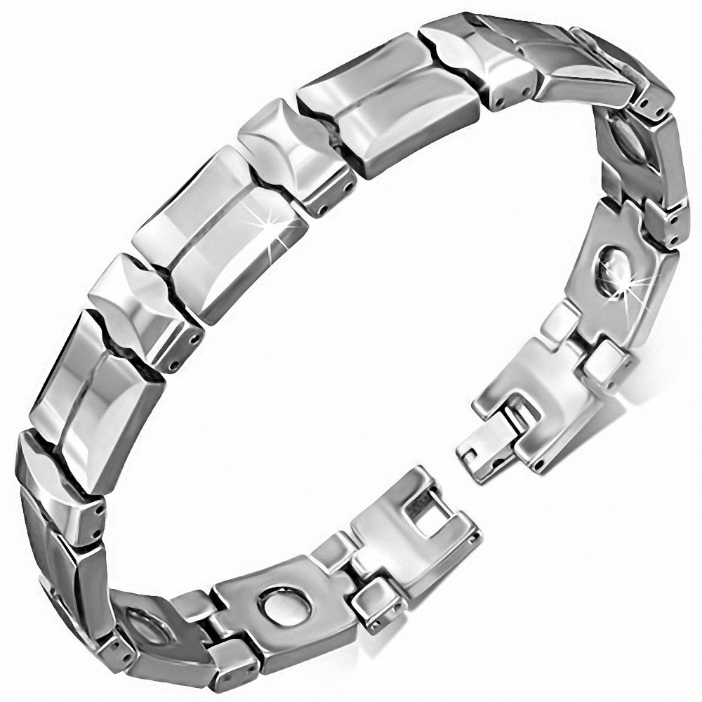 Bracelet magnétique avec maillons de panthère en carbure de tungstène de 13mm de large