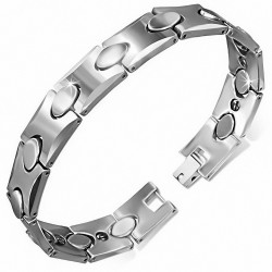 L-21cm W-13mm | Bracelet magnétique à maillons en carbure de tungstène