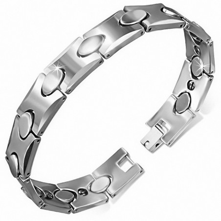 L-21cm W-13mm | Bracelet magnétique à maillons en carbure de tungstène