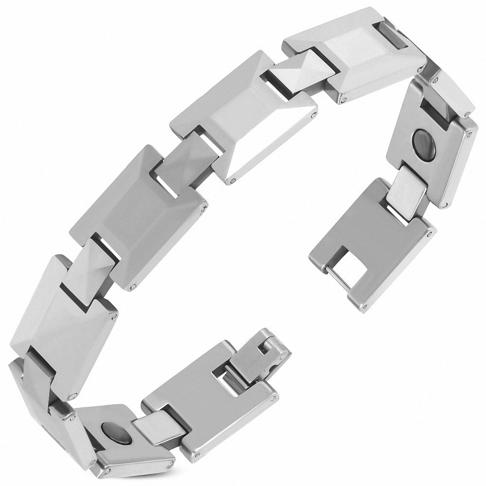 L-20cm W-13mm | Bracelet magnétique à maillons en carbure de tungstène  hommes