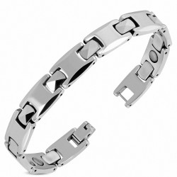 L-19cm L-10mm | Bracelet magnétique à maillons en carbure de tungstène  hommes