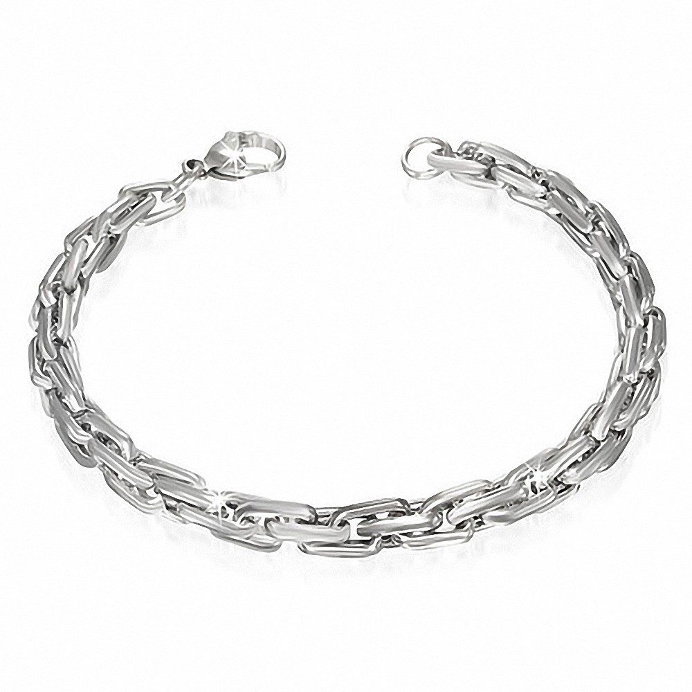 Bracelet chaîne à maillons fantaisie en acier inoxydable de 5 mm