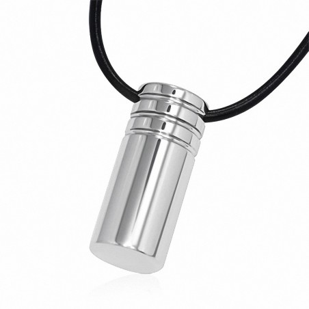 charm de cylindre rainuré en carbure de tungstène avec collier en caoutchouc noir