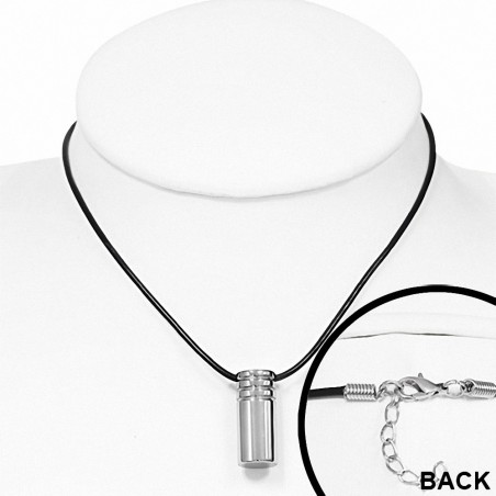charm de cylindre rainuré en carbure de tungstène avec collier en caoutchouc noir