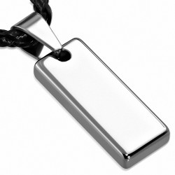 Breloque en carbure de tungstène avec collier tressé en cuir de PVC noir