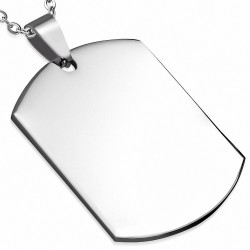 Pendentif style plaque militaire à graver en acier inoxydable 3