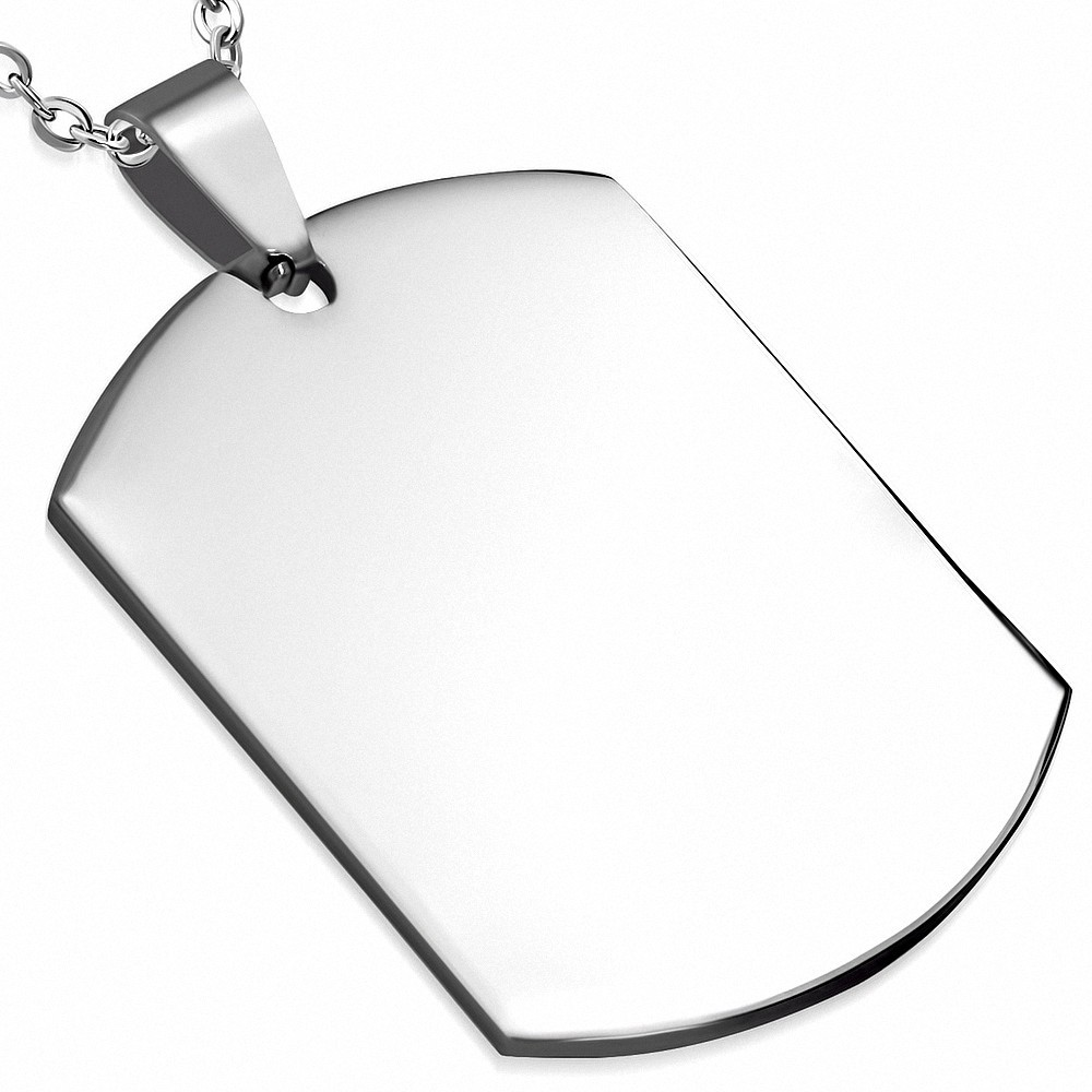 Pendentif style plaque militaire à graver en acier inoxydable 3