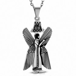 Pendentif symbole de zoroastrisme persan Faravahar Farohar en acier inoxydable 2 tons C