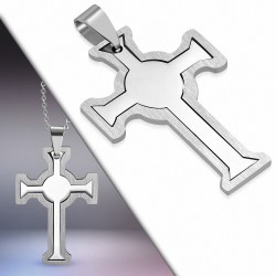 Pendentif en forme de croix celtique en 2 parties en acier inoxydable