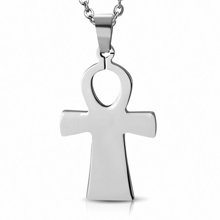 Pendentif croix ankh-égyptienne à graver 4x2.4cm en acier inoxydable