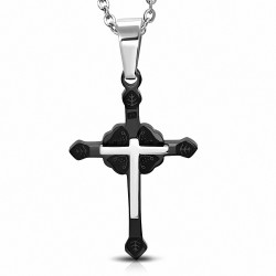 Pendentif croix crucifix clonmacnoise en acier inoxydable noir