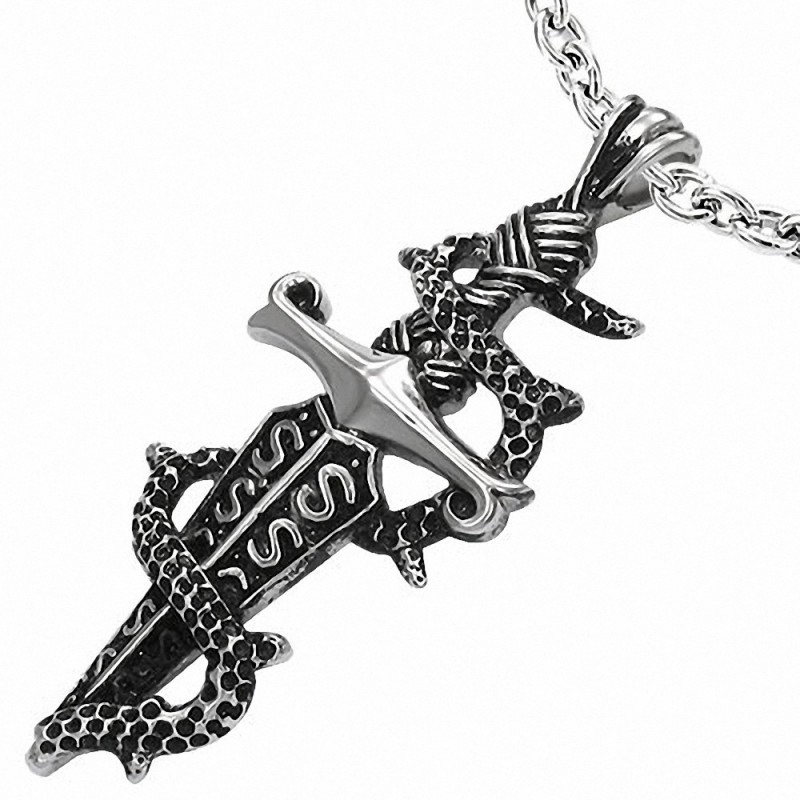 Pendentif signe de zodiaque chinois en forme de serpent avec signe de zodiaque chinois en acier inoxydable