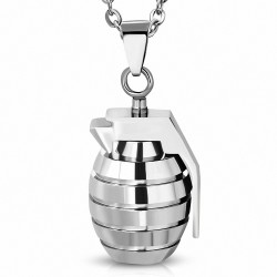 Pendentif charm de grenade en acier inoxydable