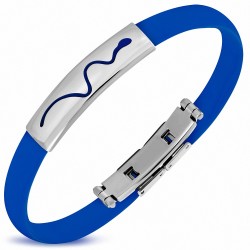 Bracelet caoutchouc bleu marine style montre fine avec motif serpent zodiaque chinois en acier inoxydable et fermeture à clips