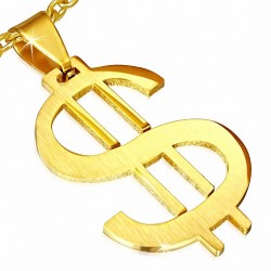 Pendentif finition mate en argent massif doré avec symbole en argent et doré