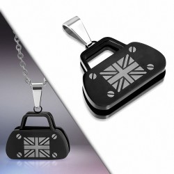 Drapeau américain en acier inoxydable bicolore avec pendentif de sac à main  femme