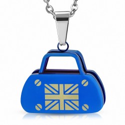 Pendentif  sac à main Lady en acier inoxydable à drapeau bicolore du Royaume-Uni
