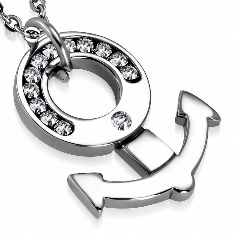 Pendentif en acier inoxydable avec symbole de sexe masculin gemme