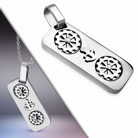 Pendentif avec breloque étiquette audio bande d'ancrage audio en acier inoxydable